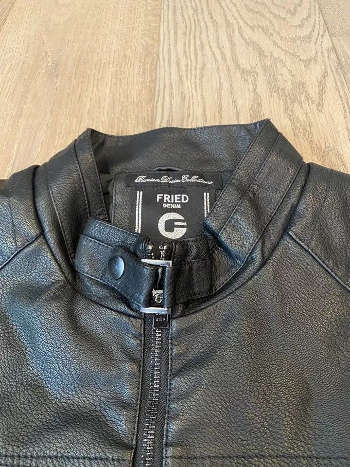 Fried Denim Est. 2015 NYC SBlack Faux Leather Jacket Bomber Motorcycle