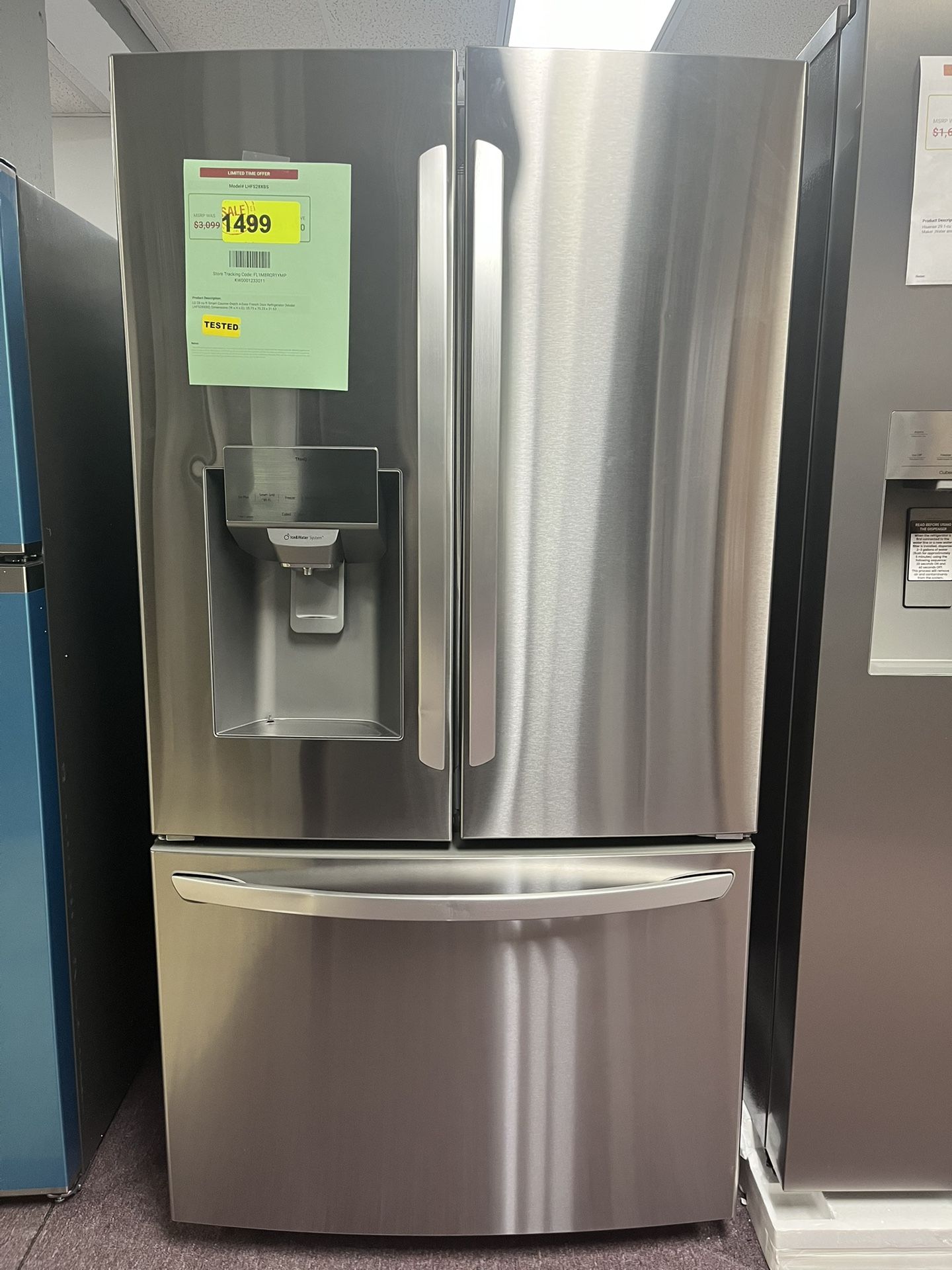 LG 28 cu ft Smart Counter-Depth 4-Door French Door Refrigerator (Model LHFS28XBS) Dimensions (W x H x D): 35.75 x 70.25 x 31.63