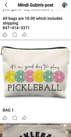 Pickleball Zippered Canvas Pouch