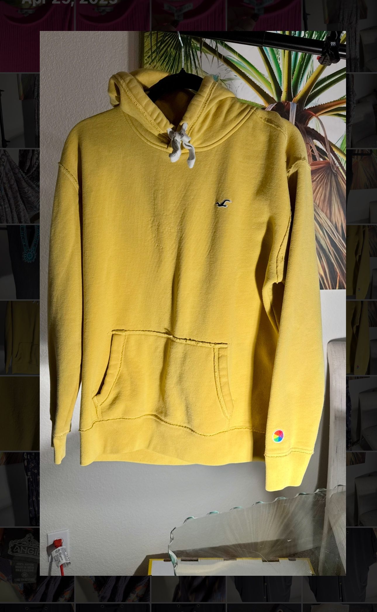 Yellow Hollister, men’s sweatshirt, size medium