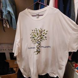 NEW, White Genealogy Themed T-shirt 5x