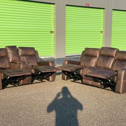 FREE DELIVERY AND INSTALLAT 🚚 Brand New in Box 📦 2 - Piece Reclining Sofa and Love seat Brow Color