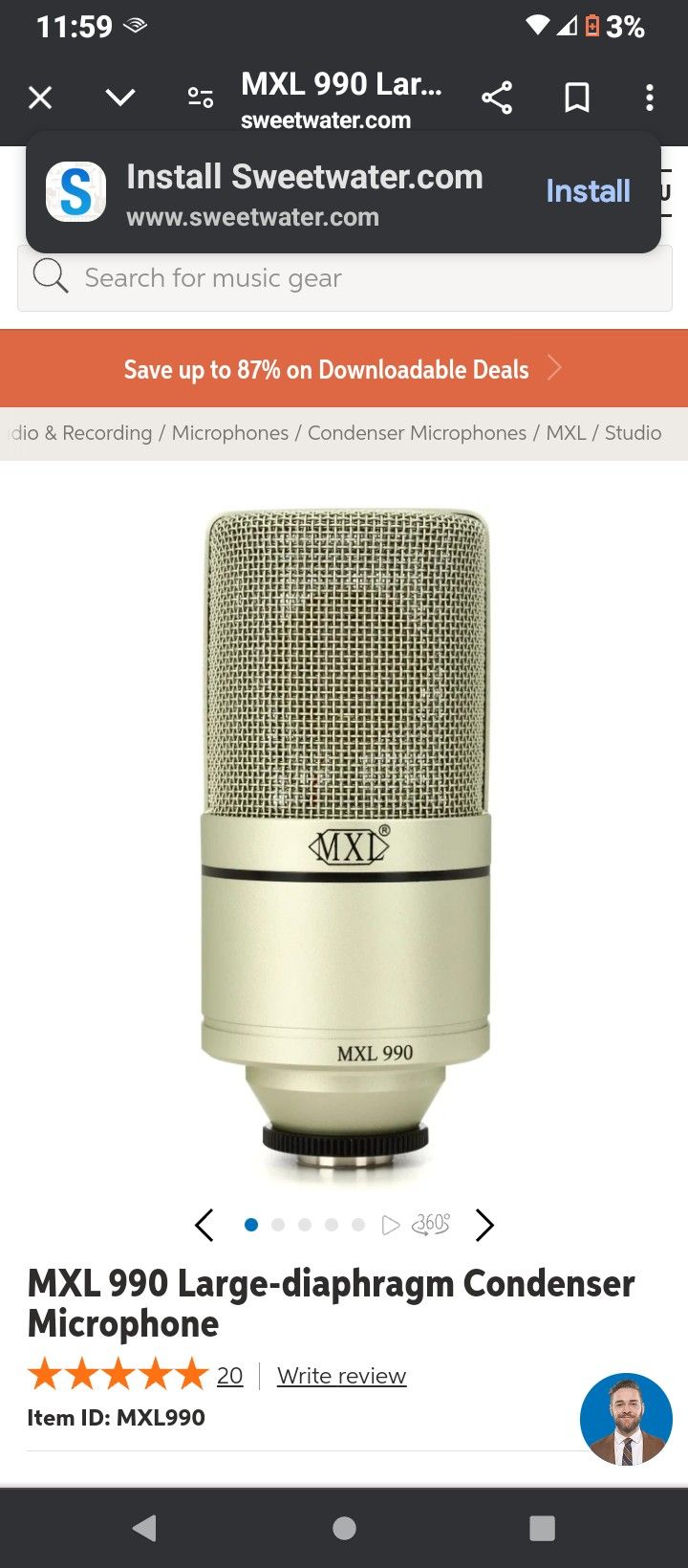 MXL 990 Large-Diaphram Condenser Microphone