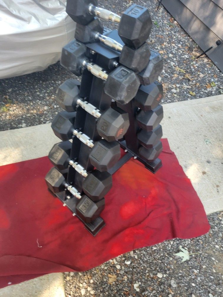 RUBBER COATED HEXHEAD. DUMBBELLS TOTAL 270LBs WITH A-FRAME. DUMBBELL RACK. 10s-35s
11525 S HALSTED DUNKIN DONUTS/7111.S WESTERN WALGREENS
290$ C