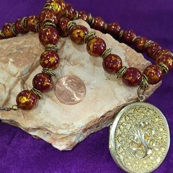 Heavy Red Glass Beads/pendant