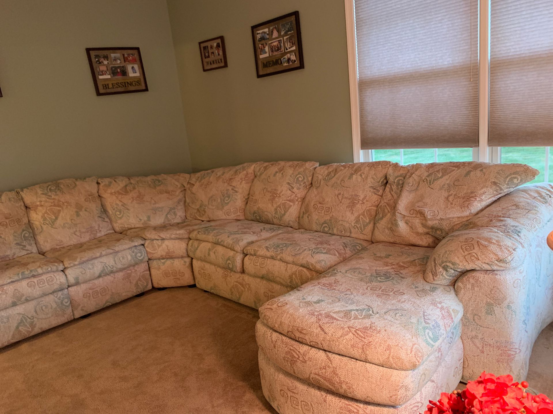 Sectional couch with recliner LIKE NEW