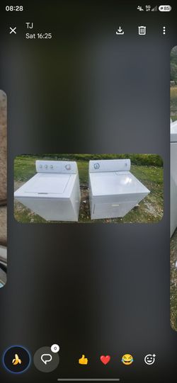 White Top-Load Washer and Dryer Set gas dryer