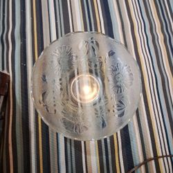 Vintage Etched Glass Floral Bowl or Centerpiece Bowl