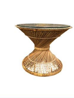 Wicker Twisted Sun Beam Accent Table