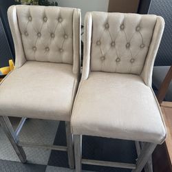 2 Vintage Style Barstools Counter Height