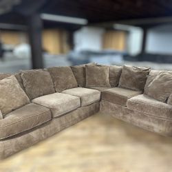 Free Delivery- Brown L shape sectional sofa couch