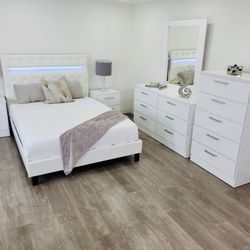 Bedroom Set 6 Pcs (include Mattress Set) Juego De Habitación Con Colaron Incluido Todo Nuevo En Su Caja All New 