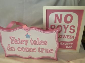 No Boys Allowed And Fairy Tales Do Come True Signs For Girls Room