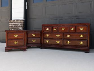 Cherry Wood Dresser & Matching Nightstands