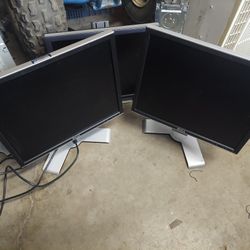 Two Dell 19 Ultra Sharp Lcd Screens Comes With Cords