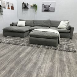 Gray Sectional Cloud Couch - Free Delivery 