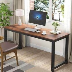 New Large Rustic Brown Writing Work Desk for Home or Office