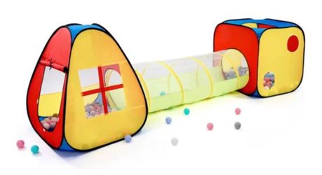 Brand New 3 In 1 Pop Up Kids Play Tent With Tunnel & Ball Pit