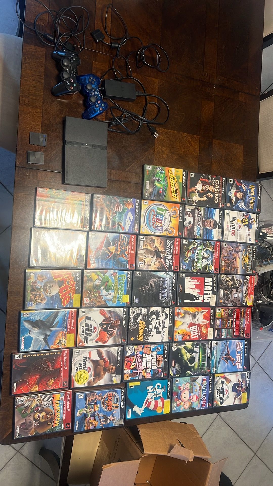 PS2 With Games and Controllers