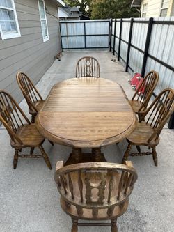 Mesa De Madera 🪵 Con 6 Sillas 🪑
