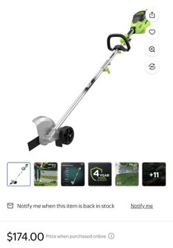 Greenworks 60V 8" Edger, Tool Only - NEW