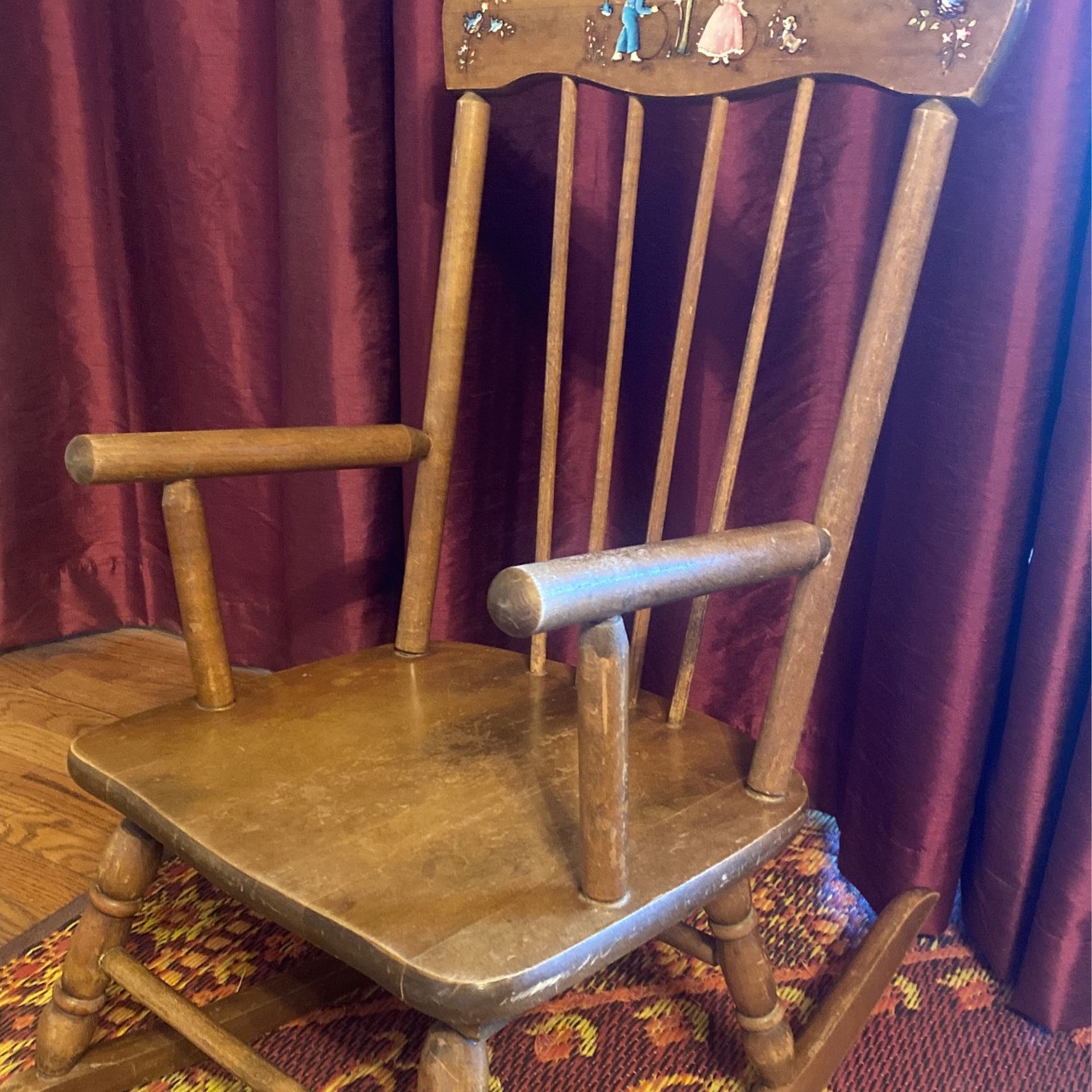 1960 s Hedstrom Child s Wooden Rocking ChairUSA for Sale in