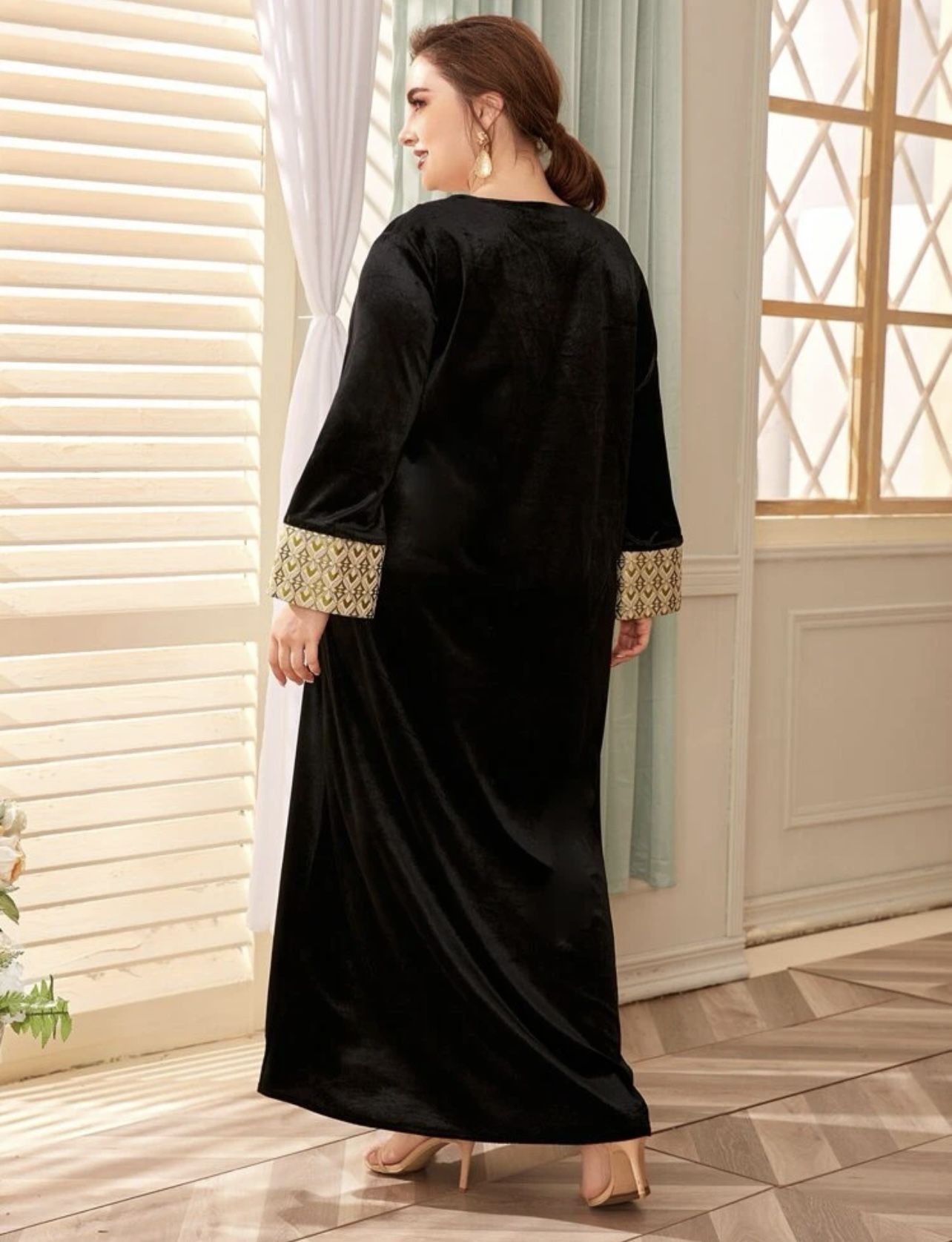 Very Beautiful Fancy Banarci Fabric And Velvet Fabric Long Dress Size XXXL New