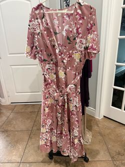Floral Wrap-Style Dress – Size 2XL