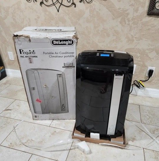 Delonghi 4-in-1 Portable Air Conditioner, HEATER, Dehumidifier & Fan, up to 500 sq ft.