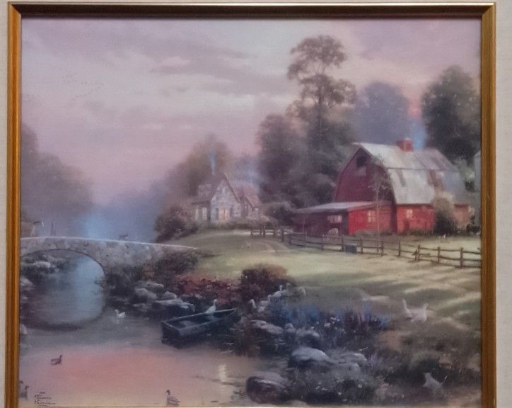 Thomas Kinkade Sunset at Riverbend Farm