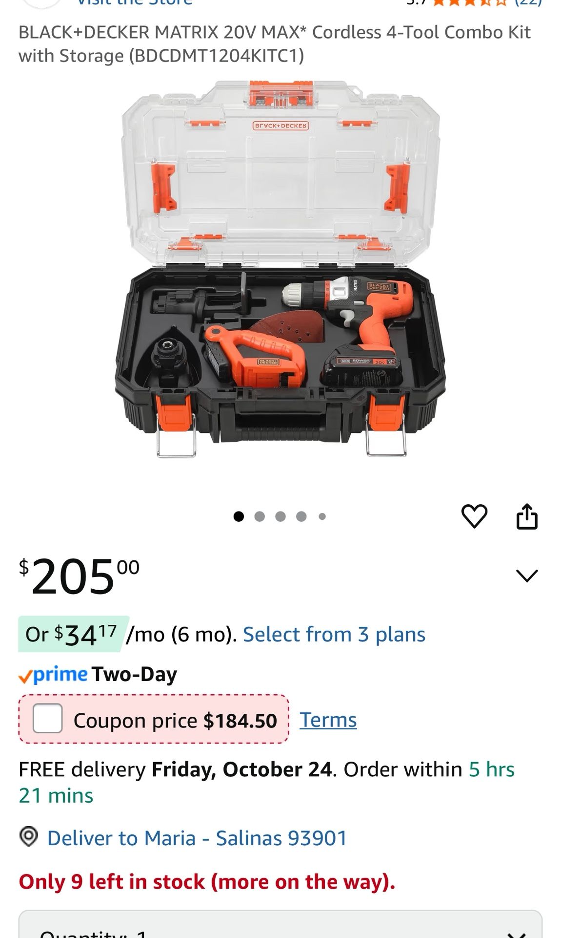 New Black & Decker Set Drill+Sand+Cut