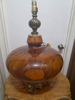 Vintage lamp with huge lampshade
