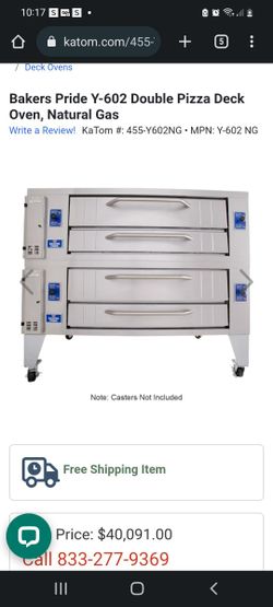 Bakers Pride Y-602 Double Deck 60" Gas Pizza Deck Oven | 240,000 BTU

