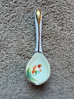 Vintage Noritake Floral Porcelain Serving Spoon – Made in Japan
