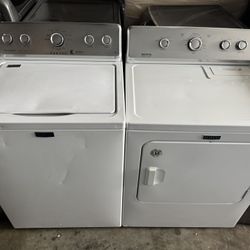 Maytag washer and dryer electric large load capacity working perfectly with warranty extra for delivery same day delivery and installation available