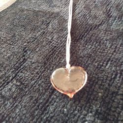 Pink Glass Heart Pendant