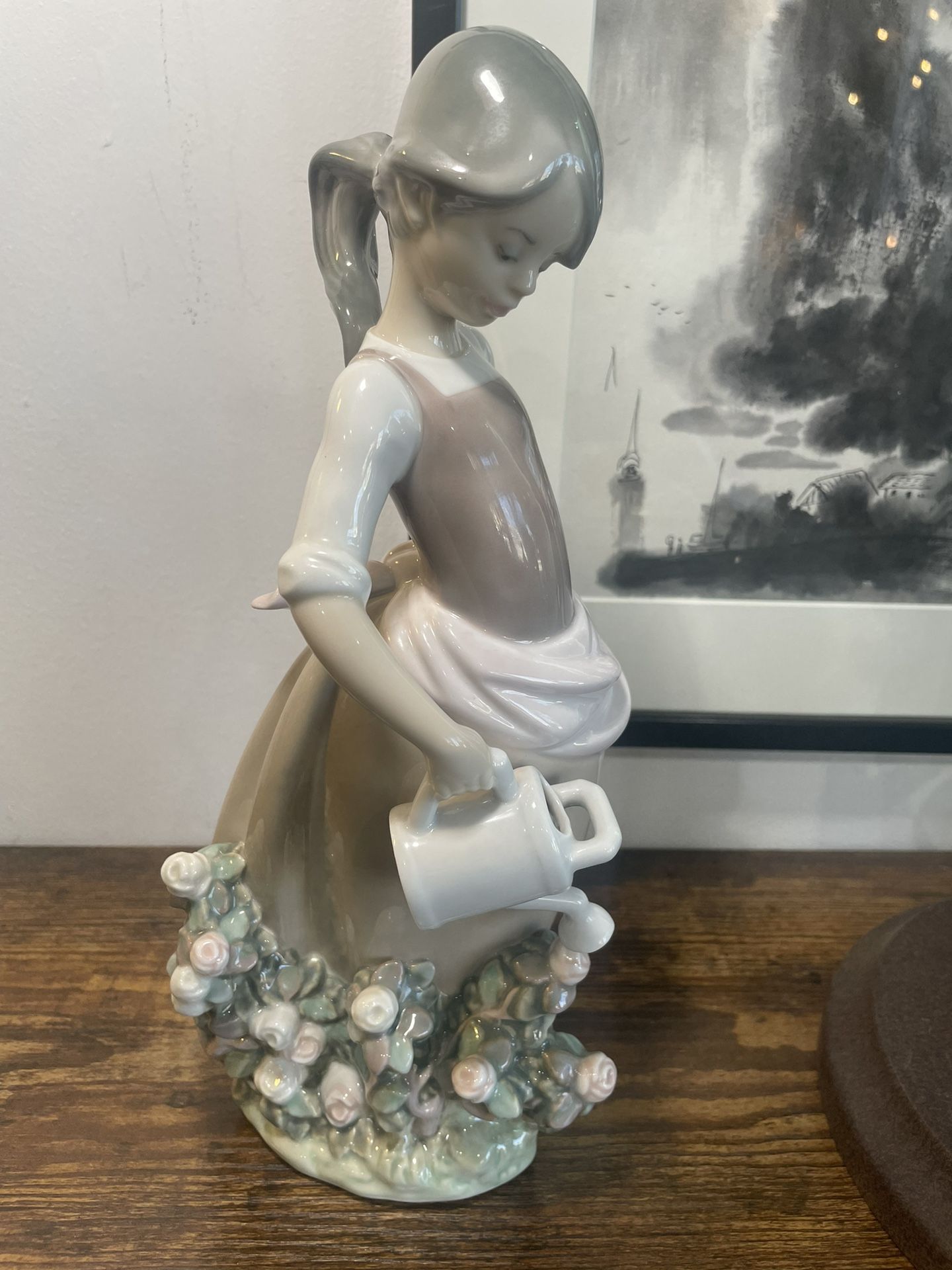 Lladro Collectible Figurine “Girl With Watering Can”