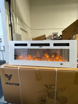 π₯ 36β³ Wall-Mounted Electric Fireplace β $110 Out the Door! π₯ white only