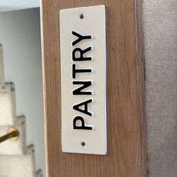 PANTRY Sign Embossed Lettered 