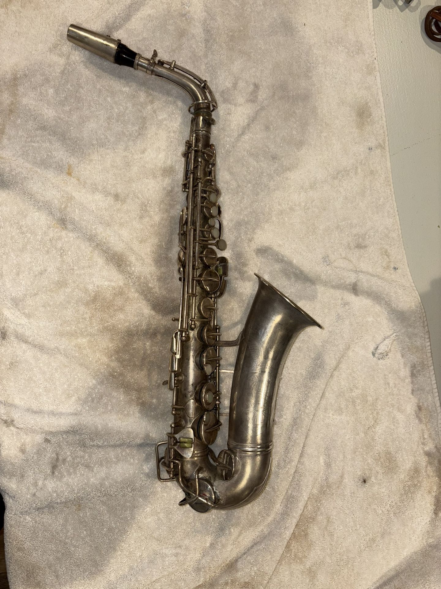 Antique Pan-American Elkhart Indiana USA alto saxophone for parts or Repair