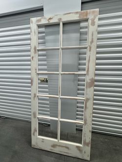 Vintage Wood French Door with Glass Panes