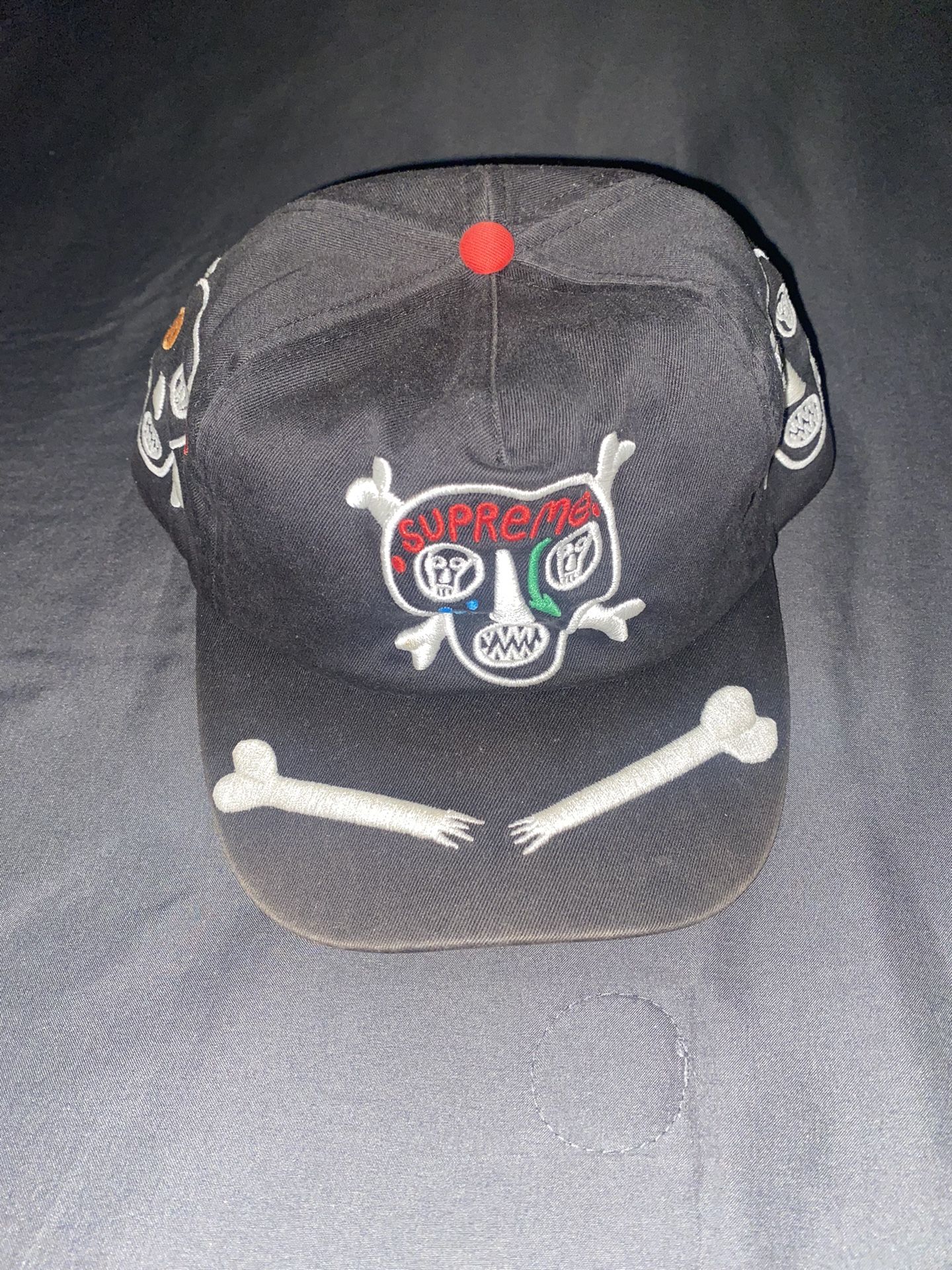 Supreme Clayton Patterson Skulls 5-Panel Black SnapBack Hat 🧢