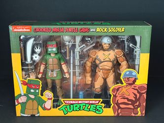 TMNT Crooked Ninja Turtle Gang & Rock Soldier Action Figures