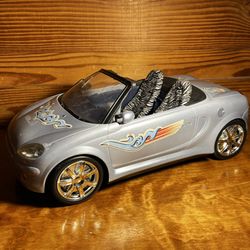 Original My Scene Barbie Doll Silver Convertible Car W/Animal Print Seats