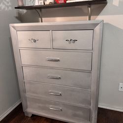 Silver tall dresser