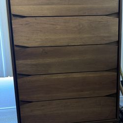 Mid century Solid Walnut Wood Dresser
