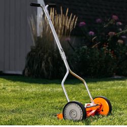 American Lawn Mower Company 1204-14 14-Inch 4-Blade Push Reel Lawn Mower With Catcher  Red