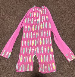 Girls size 8 swim outfit rash guard swim shirt and pants