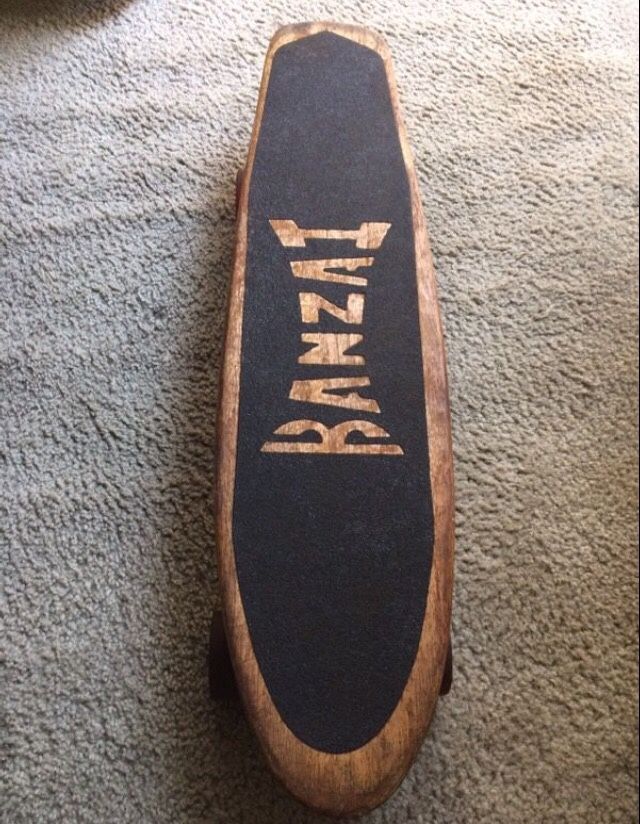Vintage BANZAI Skateboard RARE 1970's Oak Wood Deck