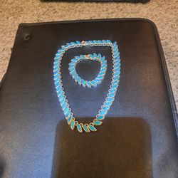 Turquoise /Silver 925/ Necklace/Bracelet Set